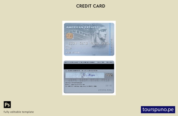 listo para imprimir plantilla de tarjeta platino amex del banco Carrington Mortg