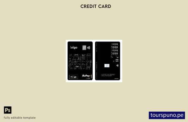 listo para imprimir plantilla de tarjeta vertical de crédito platino RuPay de In