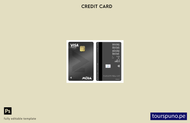 listo para imprimir plantilla de tarjeta vertical de crédito visa platino Moza B