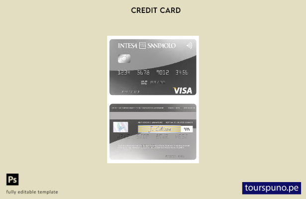 listo para imprimir plantilla de tarjeta visa Albania Intesa Sanpaolo Bank