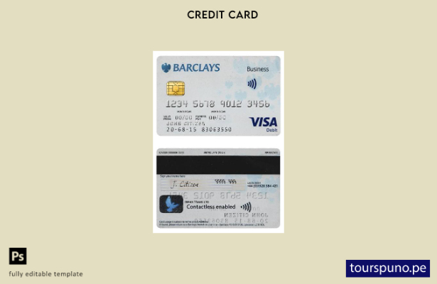 listo para imprimir plantilla de tarjeta visa Barclays PLC del Reino Unido