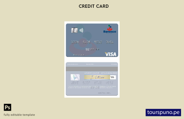 listo para imprimir plantilla de tarjeta visa Venezuela Banesco Banco Universal