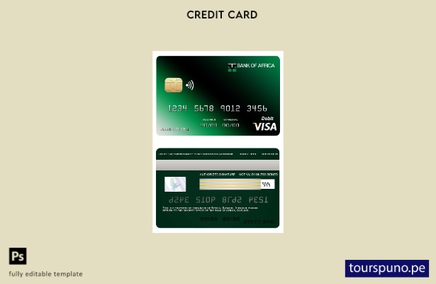 listo para imprimir plantilla de tarjeta visa bancaria de Burundi África