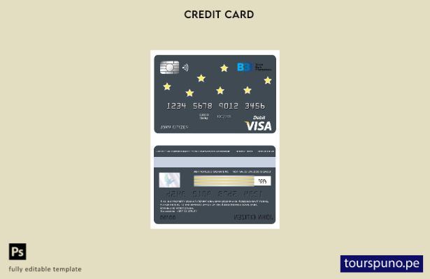 listo para imprimir plantilla de tarjeta visa del banco internacional Bosnia y H