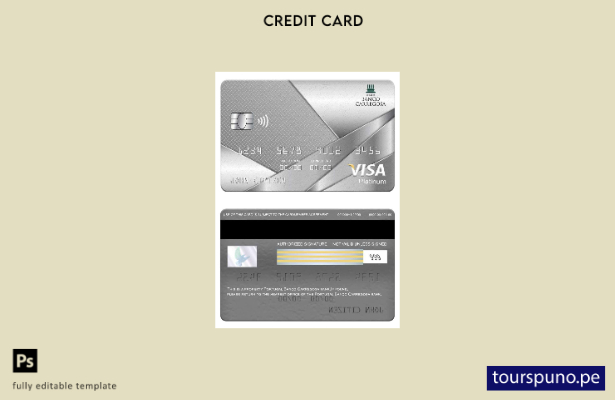 listo para imprimir plantilla de tarjeta visa platino del banco Portugal Banco C