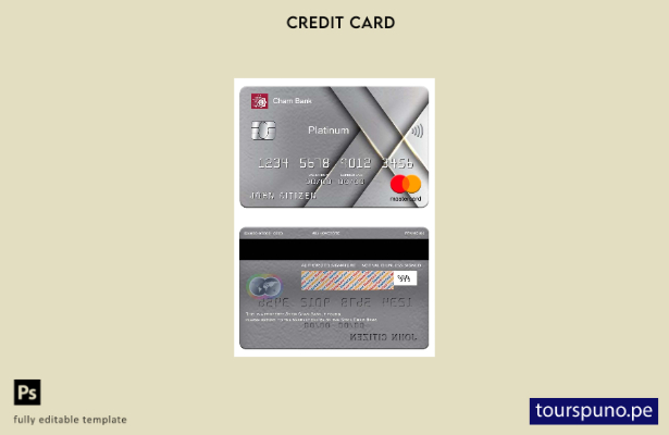 listo para imprimir plantilla mastercard platinum de Syria Cham Bank