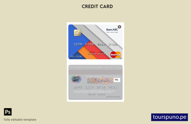 plantilla de tarjeta mastercard de Tanzania BancABC lista para imprimir