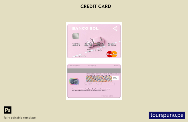 plantilla mastercard de Angola Banco Sol lista para imprimir