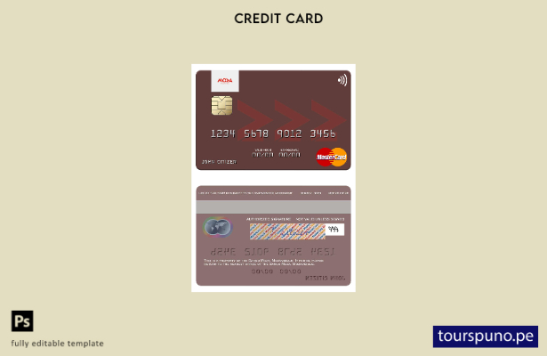plantilla mastercard de Mozambique Banco Moza lista para imprimir