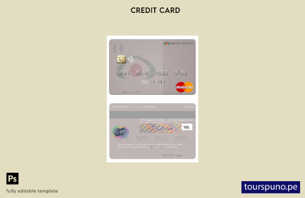 plantilla mastercard salvador banco azteca lista para imprimir