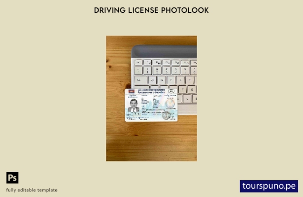 Plantilla FRONTAL de aspecto fotográfico DL de Camboya lista para imprimir