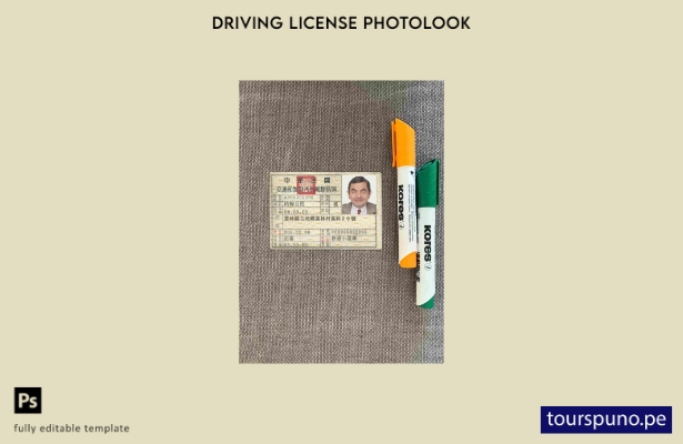 Plantilla FRONTAL de aspecto fotográfico DL de Taiwán lista para imprimir