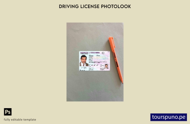 listo para imprimir Plantilla FRONTAL de aspecto fotográfico DL del Distrito de