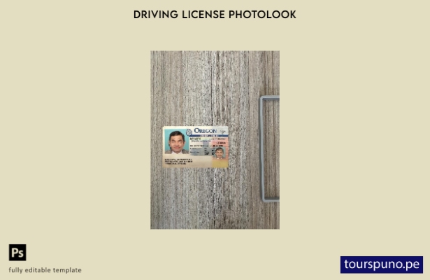 listo para imprimir licencia de conducir de EE. UU. Oregon presente plantilla fr