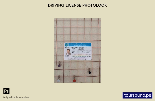 listo para imprimir plantilla FRONTAL de foto de licencia de conducir de Etiopía