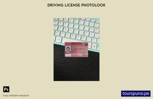listo para imprimir plantilla frontal de aspecto fotográfico del permiso de c 15
