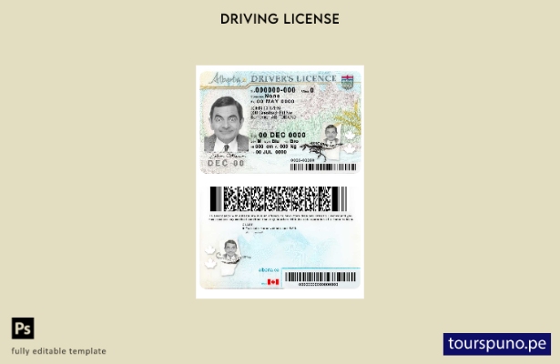 lista para imprimir plantilla de licencia de conducir de la provincia de Canadá