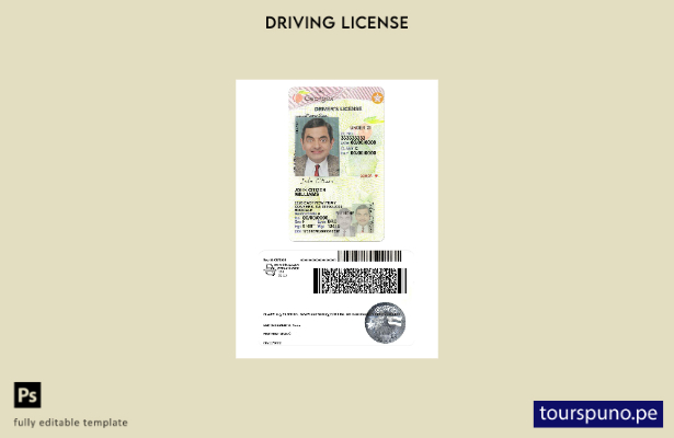 listo para imprimir el permiso de conducir de EE. UU. Georgia bajo plantilla