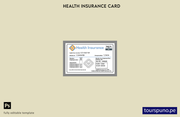 lista para imprimir plantilla de tarjeta de seguro médico de USA Health Insuranc