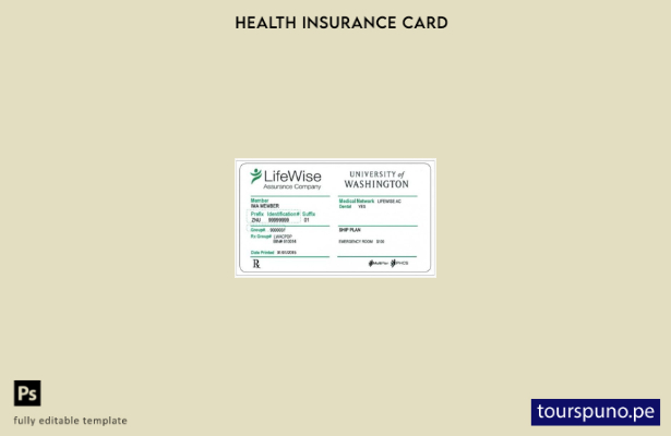 listo para imprimir plantilla de tarjeta de seguro médico de la empresa LifeWise