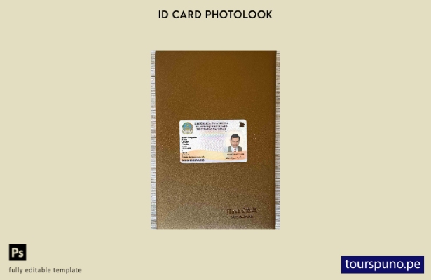 Plantilla FRONTAL lista para imprimir con aspecto fotográfico de identificació 1