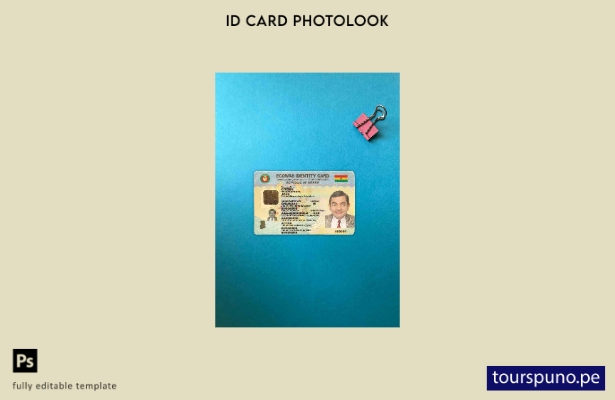 Plantilla FRONTAL lista para imprimir con aspecto fotográfico de identificaci 10