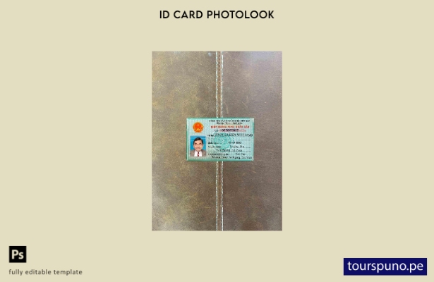 Plantilla FRONTAL lista para imprimir con aspecto fotográfico de identificaci 33