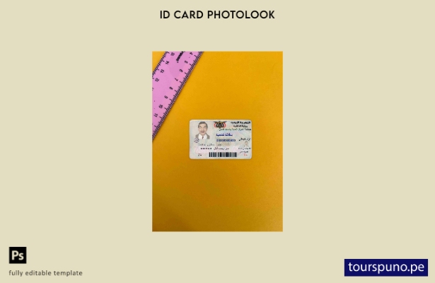 Plantilla FRONTAL lista para imprimir con aspecto fotográfico de identificaci 34