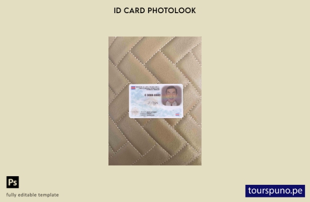 Plantilla FRONTAL lista para imprimir con foto de identificación de Costa Rica