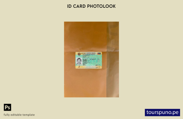 Plantilla frontal de aspecto fotográfico de versión de identificación de Mozambi