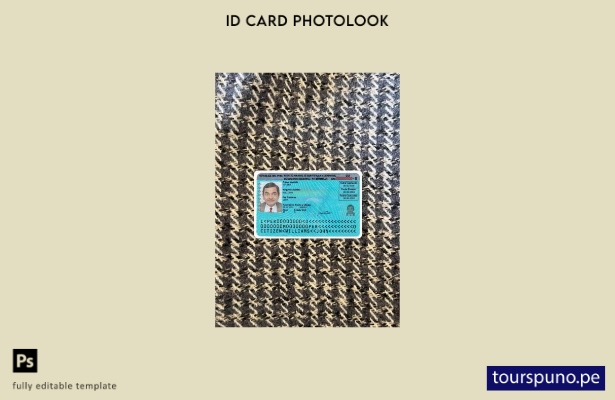 listo para imprimir cédula de identidad de Perú, versión photolook plantilla FRO