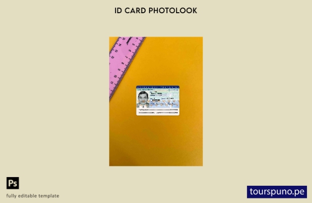listo para imprimir plantilla FRONTAL de aspecto fotográfico de identificación 5