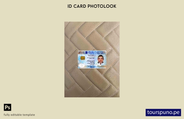 listo para imprimir plantilla FRONTAL de aspecto fotográfico de identificación 7