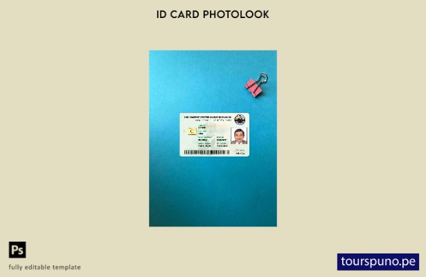 listo para imprimir plantilla FRONTAL de aspecto fotográfico de tarjeta de id 25