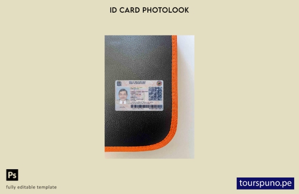 listo para imprimir plantilla FRONTAL de aspecto fotográfico de tarjeta de id 35