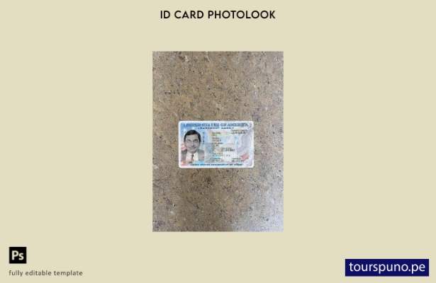 listo para imprimir plantilla FRONTAL de foto de tarjeta de identificación de  1