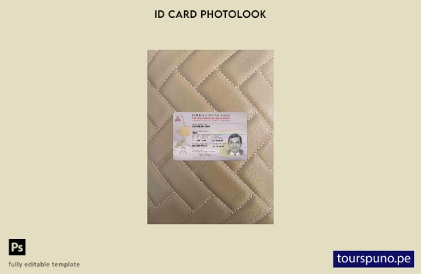 listo para imprimir plantilla FRONTAL de foto de tarjeta de identificación de Ca