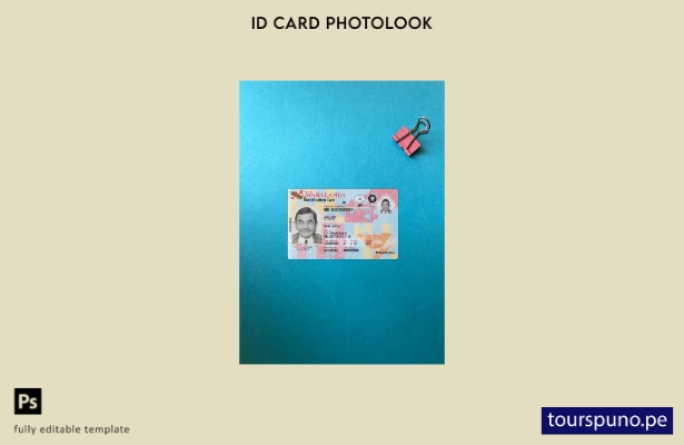 listo para imprimir plantilla frontal de aspecto fotográfico de tarjeta de id 41