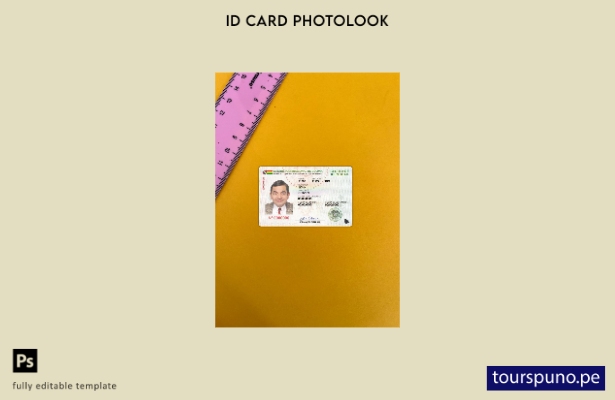 listo para imprimir tarjeta de identificación de Bolivia presente plantilla fron