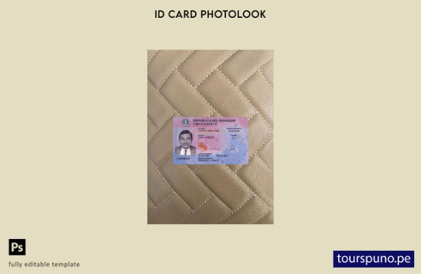 listo para imprimir tarjeta de identificación de Paraguay presente plantilla fro