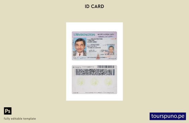 Listo para imprimir la plantilla actual de tarjeta de identificación de EE. UU.