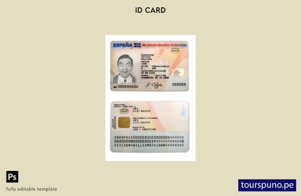 Plantilla de identificación de España lista para imprimir