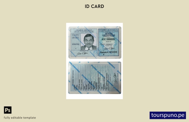 Plantilla de identificación de Grecia lista para imprimir