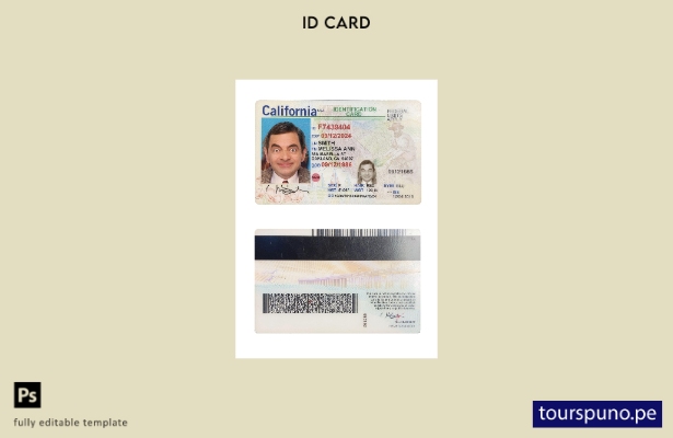 lista para imprimir plantilla de tarjeta de identificación de California de EE.