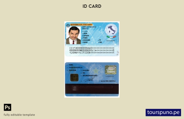 listo para imprimir plantilla de identificación de Italia ( )