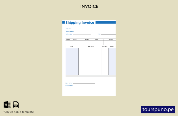 Plantilla de factura de envío comercial lista para imprimir.