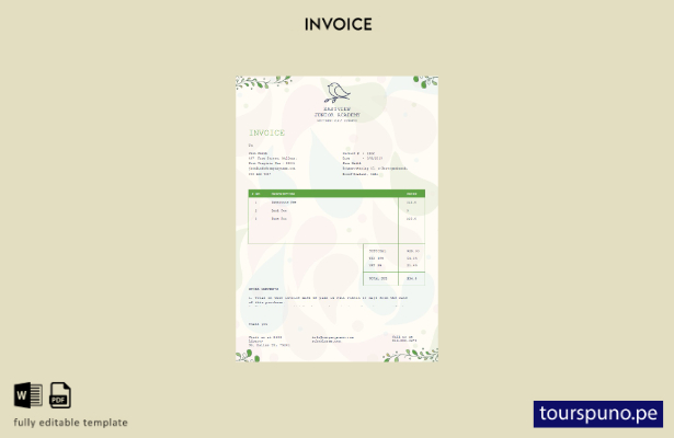 Plantilla de factura de jardín de infantes gratuita lista para imprimir