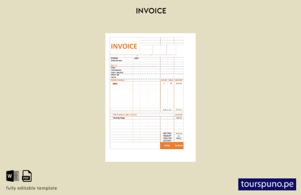 Plantilla de factura de servicio de consultoría lista para imprimir.