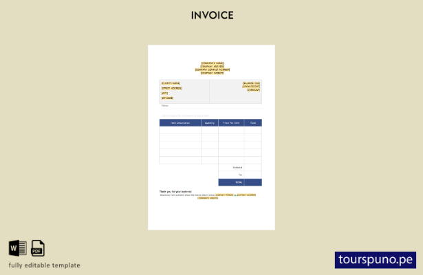 Plantilla de factura en blanco gratuita lista para imprimir