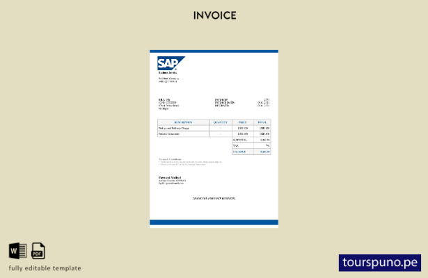 lista para imprimir plantilla de factura SAP de EE. UU.